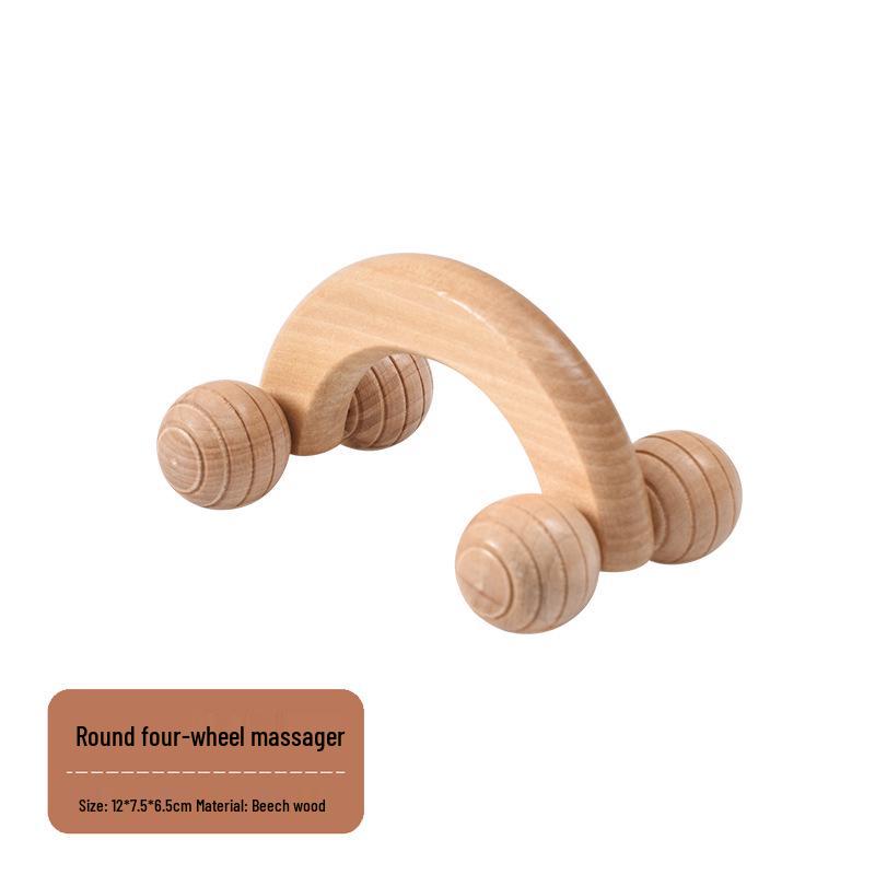 Wooden Portable Roller Massager for Neck, Shoulders, Spine, Legs, and Feet