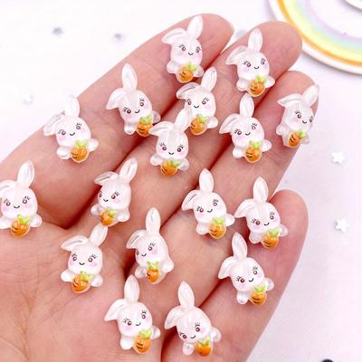 50 sztuk żywica kolorowe Mini marchewka królik artystyczne paznokcie Flatback Rhinestone aplikacje ślubne kokarda diy akcesoria do scrapbookingu rzemiosło