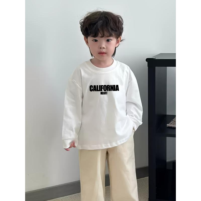 Pure Long-Sleeve T-Shirt for Children, Suitable for Spring And Autumn, Versatile Base Layer for Boys And Girls