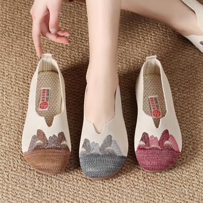 New One-pedal Soft-soled Non-slip Mother Shoes In the Elderly Women's Shoes Flat-soled Single Shoes Old Beijing Cloth Shoes Women