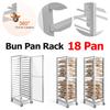 18 Pan 4 Spacing Aluminium Bun Pan Rack 18.5x24.6x70in Speed Rack with Heavy Duty Plate Caster for Bakery Restaurant Catering