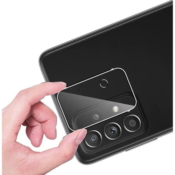 Coque pour Samsung Galaxy A53 5G Silicone Noir + 2 Verres Trempé Ecran + 2 Verre Trempé Caméra Arrière