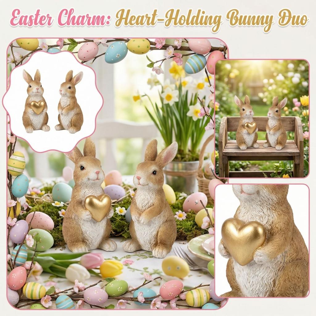 Easter Creative Cute Rabbits Resin Figurine