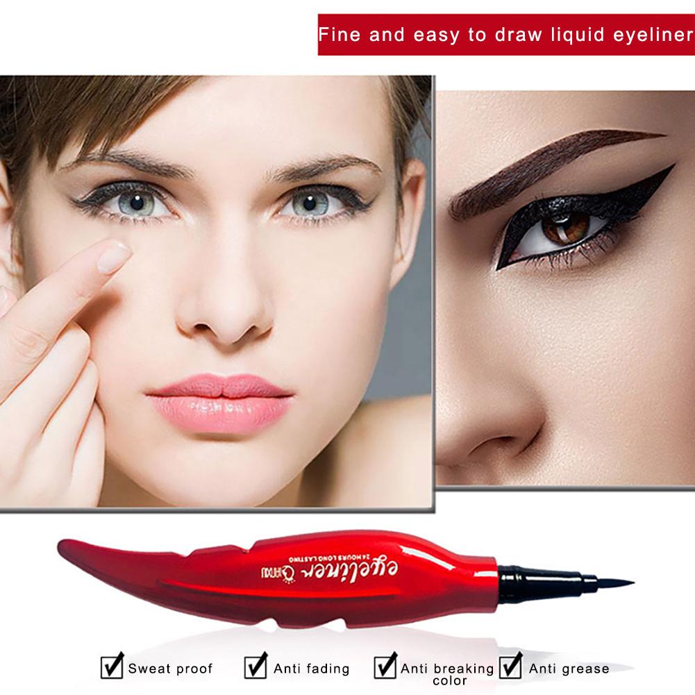 Genuine Qianxiu Feather Eyeliner Hot Explosion Style Waterproof Quickdrying Long Lasting Cool