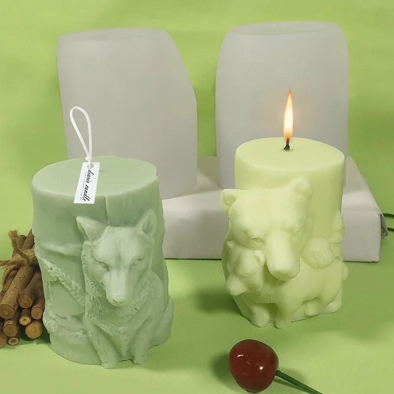 DIY Animal Serie Candle Silicone Mold Elk Bear Wolf Horse Aromatic Candle Making Resin Soap Popsicle Mold Gift Home Decor