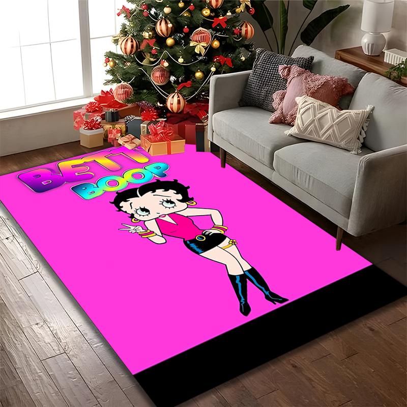 Betty Boop Rug Ideal for Reading Room, Multi-purpose Office Chair Sofa Carpet, Anti-slip Printed Home Area Rug