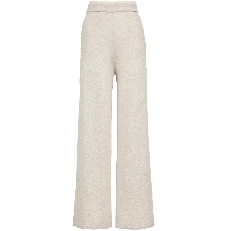 VEROMODA 2025 Autumn Merino Wool Blend Contrast Double Waistband Knit Pants