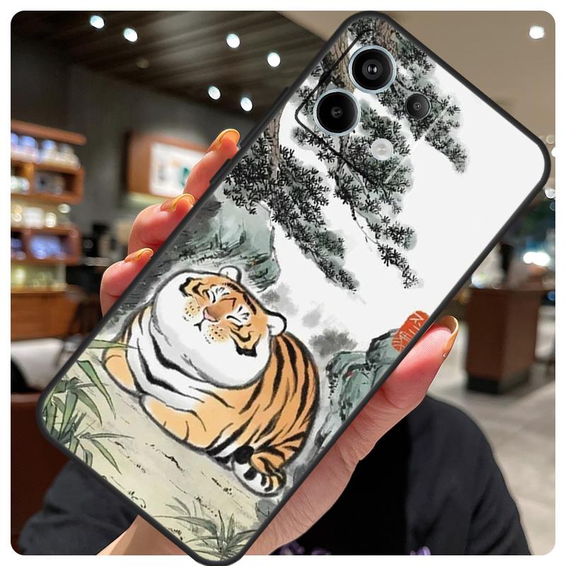 Cartoon Fat Tiger Case For Xiaomi Redmi Note 11 10 12 13 14 15 Pro Plus Cover For Redmi 15 15C 10C 12C 13C 14C