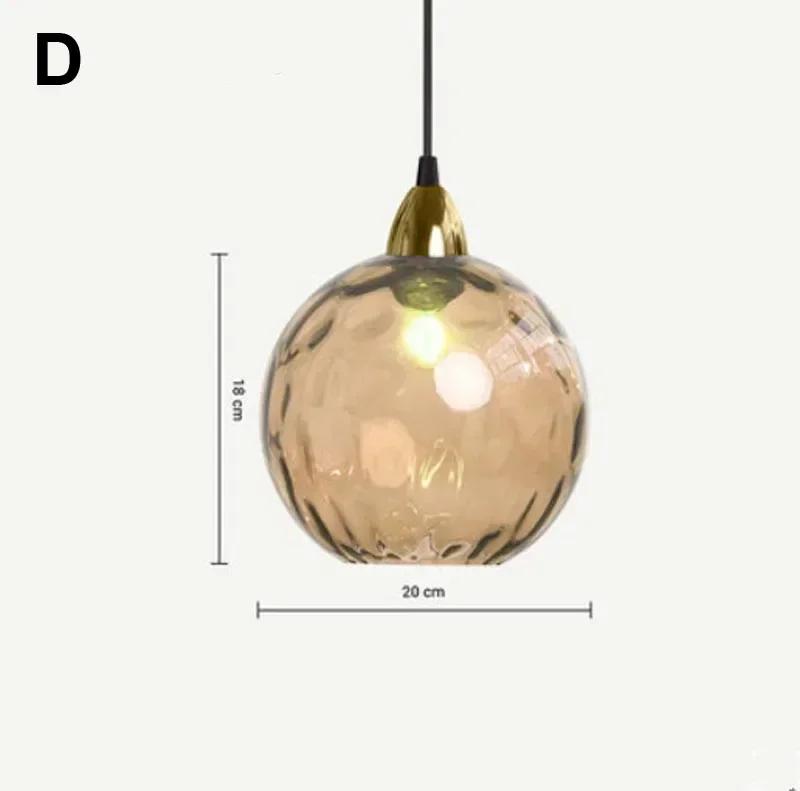 Nordic Luxury Colorful Glass Pendant Light Modern Living Room LED Chandelier Classical Glass Lampshade Home Decoration Gloss