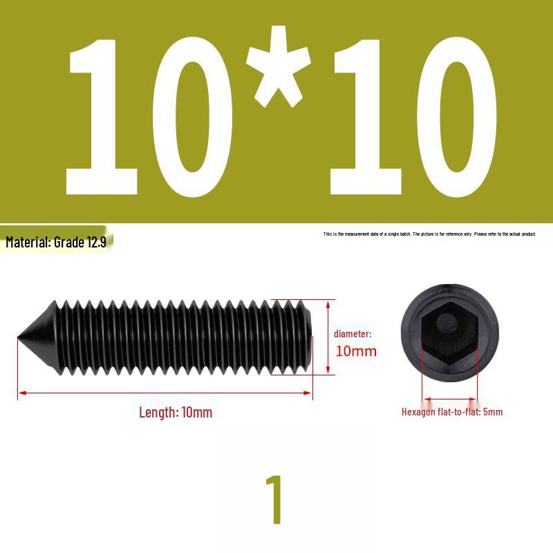 12.9 Edelstahl 304 Innensechskant Kegelspitze Gewindestift M2/M3