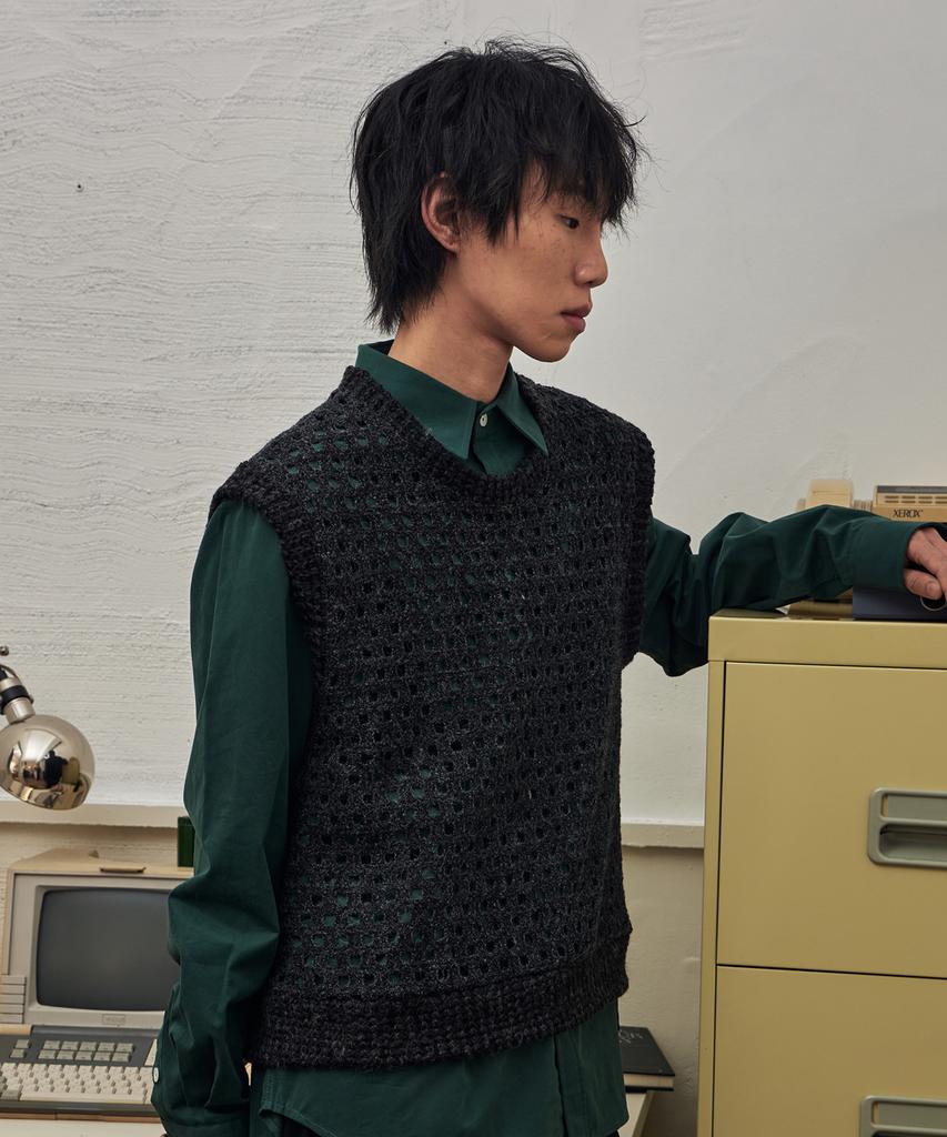 Eyeunderstand Mix Knit Vest (Charcoal)