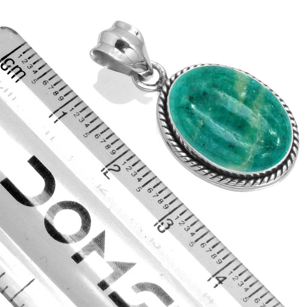 925 Sterling Silver Pendant Women Gemstone Handmade Jewelry Halloween Gift Amazonite Angelite Blue Opal Botswana Agate Mohave Azurite Chrysocolla