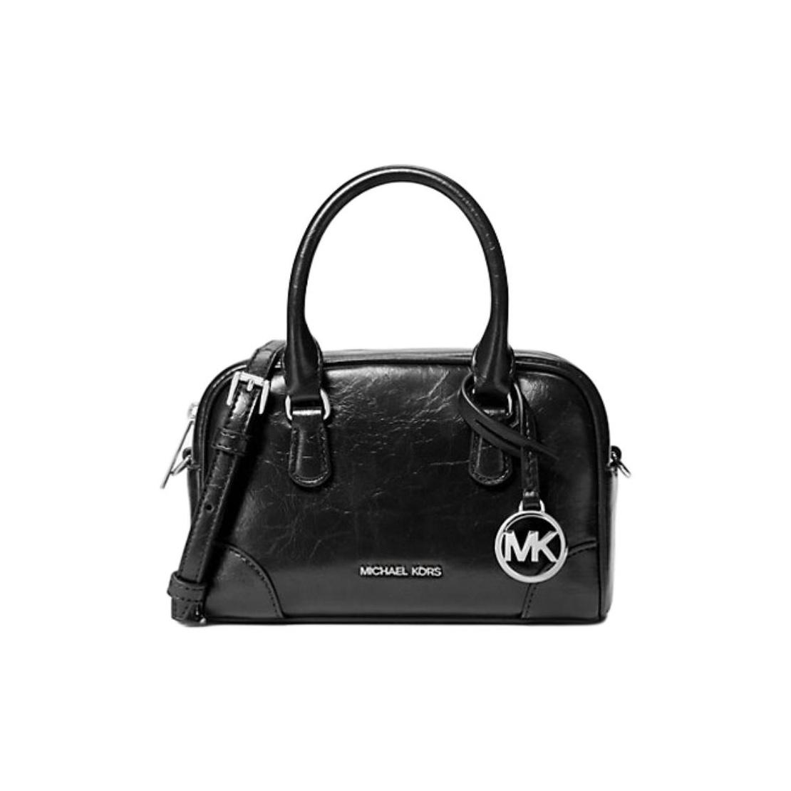 

Michael Kors MK Thompson Silver Pendant Hardware Accessories Faux Leather Mini Handbag Women Handbags Black 35F5S7OC0Y-BLACK Basic Set (Bag)