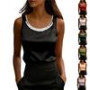 Women's Fashion Tank Top - Loose-Fit Sleeveless Underlayer Satin Casual Top