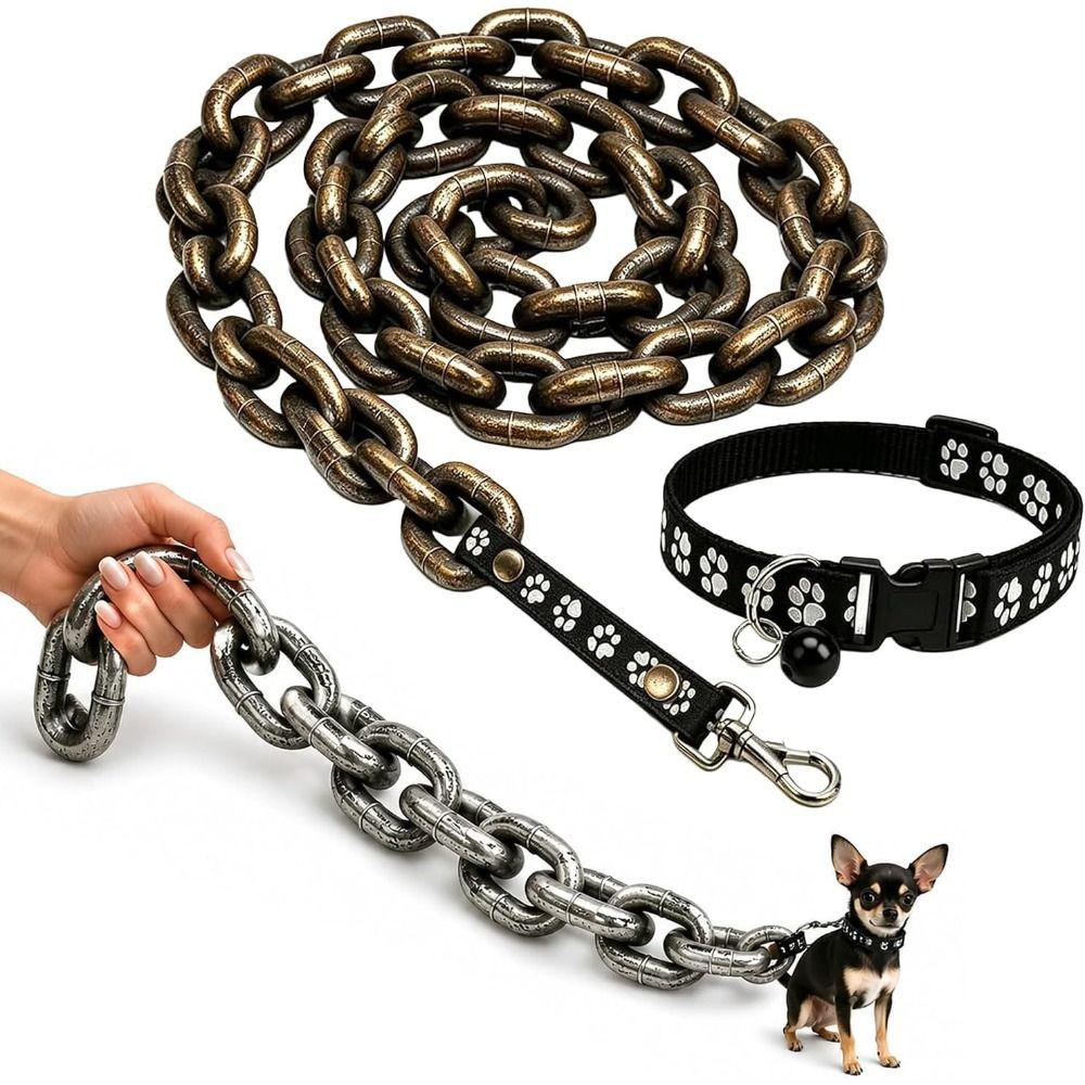 Lightweight Fake Chain Leash Funny Photo Prop Leash Novelty Dog Leash Prop Puppy Walking