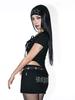 Lepibeu Hotfix Low-Rise Skirt (Black)