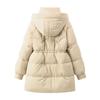 Women's Autumn and Winter Coat Solid Color Hooded Loose Thickened Windproof Mid-length Women's Jacket 5 Colors