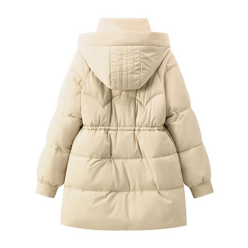 Women's Autumn and Winter Coat Solid Color Hooded Loose Thickened Windproof Mid-length Women's Jacket 5 Colors