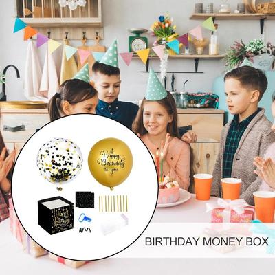 Money Pull Box for Cash Birthday Cash Pull Balloon Box Happy Birthday Set Money Pull Out Decorations for Girlfriend Women Wife