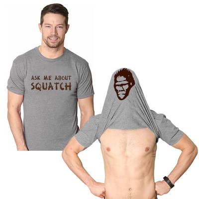 Ask Me About My Bigfoot T-Shirt Funny Graphic Sasquatch Flip Shirts Humor Sarcastic and Nerdy Tee Tops Cool Cute Graphic Outfits
