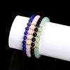 JD Natural Stone Green Aventurine 6mm Round Bead Stainless Steel Bracelet Women Trendy Adjustable Reiki Healing Jewelry Female