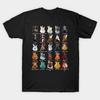 Men Black Print T-shirt Guitar Collectors 25 Iconic Guitar Body Shapes No-Cut Transfer Paper Print Cotton Tshirt