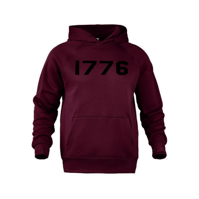 1776 Bedruckter Buchstaben Hoodie Herren und Damen Übergröße Herbst und Winter Gefütterter Lockerer Pullover Einfach Großzügig Herrenbekleidung Bequem Lässig