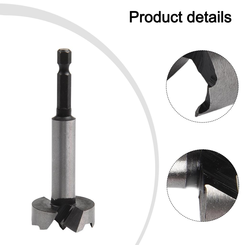 Hexagonal Shank Multi Tooth Flat Drill Bit 26mm-32mm Woodworking Hinge Boring Tool High Carbon Steel Silver