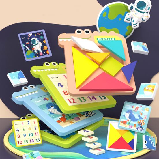 Slide Puzzle Interactive Interesting Fine Workmanship Creative Multifunctional Thinking Logic Training ABS Digital Sliding Puzzle Cartoon Educational
