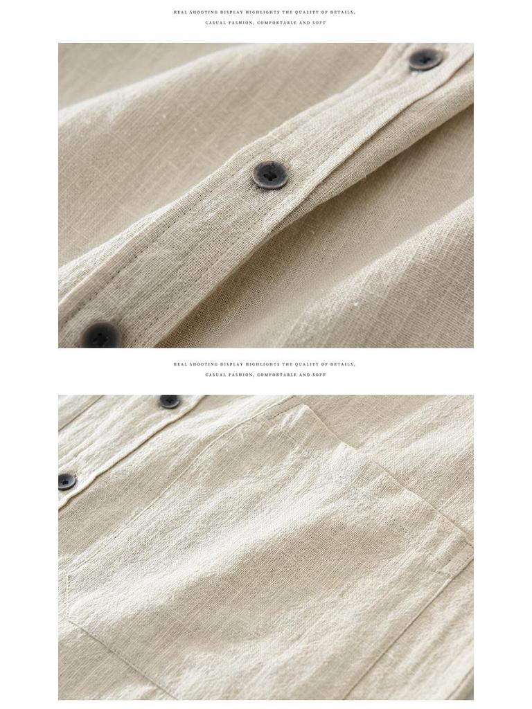 Men's Summer Japanese Style Ramie Short Sleeve Shirt - Casual, Loose, Fashionable, Versatile Top