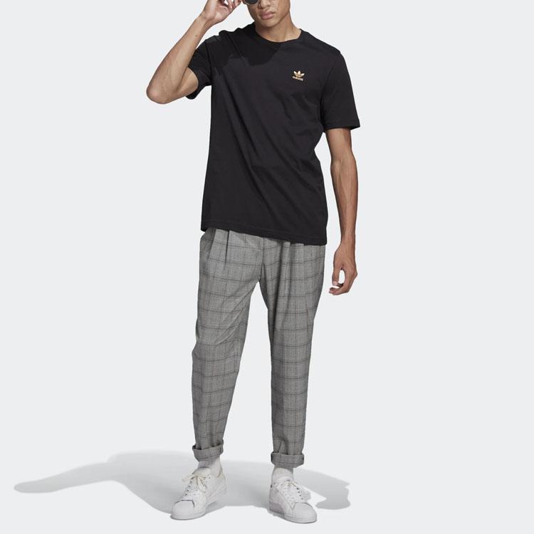 Adidas Originals Trefoil Casual Breathable Sports Round Neck Short Sleeve T-Shirt Men Tops Black GN3406
