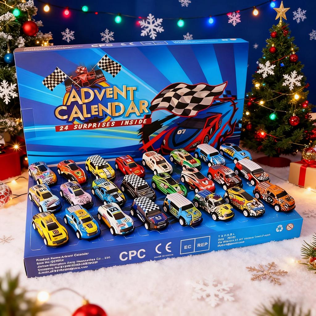 24 Racing Car Christmas Calendar, 24 Styles Of Christmas Countdown Gifts