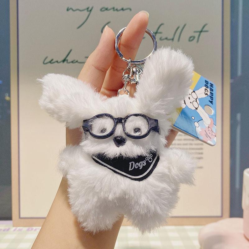 Dog Eyecatching Plush Keyring With Adorable Accessories And Soft Material Design