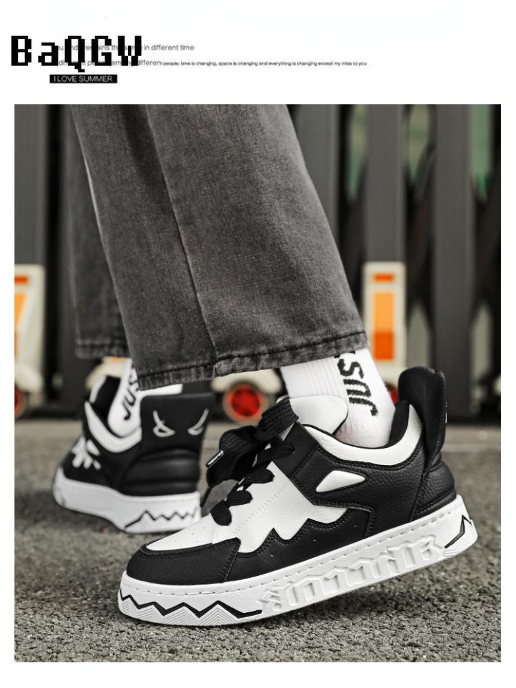 Designer Color Block Chunky Sneakers Women/Men Leather Lace-up Fashion Flat Platform Shoes Round Toe Comfortable Casual Sneakers