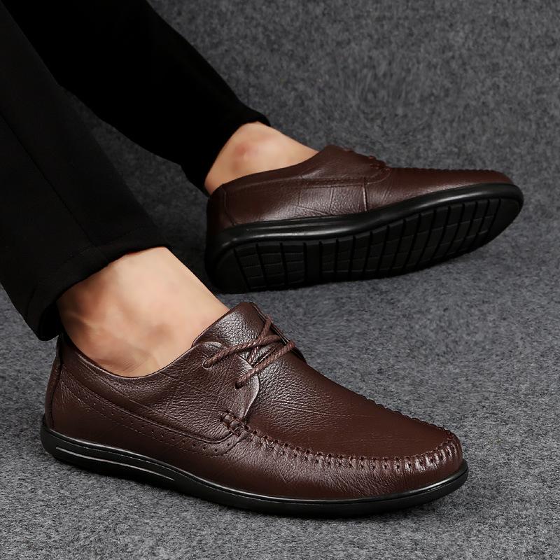 88 Men'S And Women'S Shoes Handmade Flat-Soled Leather Shoes Spring Low-Top First-Layer Cowhide Surface Business Casual Shoes Single Shoes