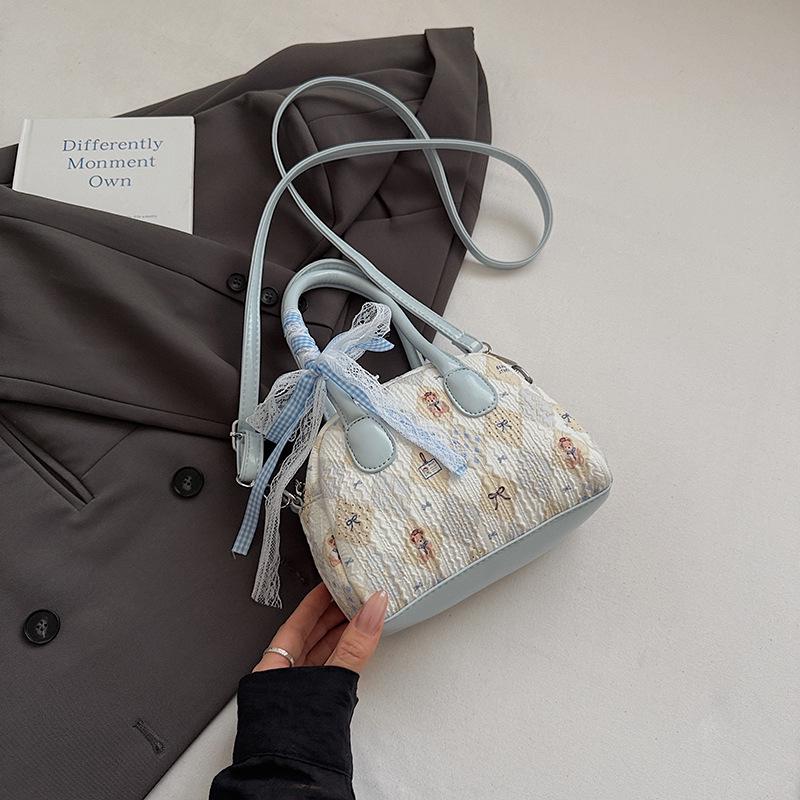 Koreanische Niedliche Schleife Karomuster Handtasche - 2025 Herbst/Winter Vielseitige Schulter Crossbody Tasche