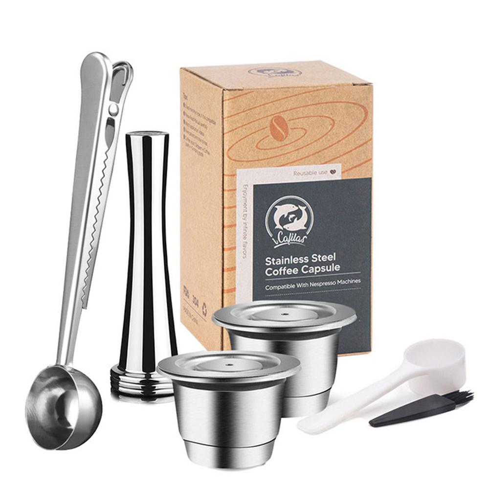 Roestvrij Staal Nespresso Herbruikbare Koffiecapsule Tamper Herbruikbare Koffiepad Koffiebenodigdheden Voor Barista Espressomachine