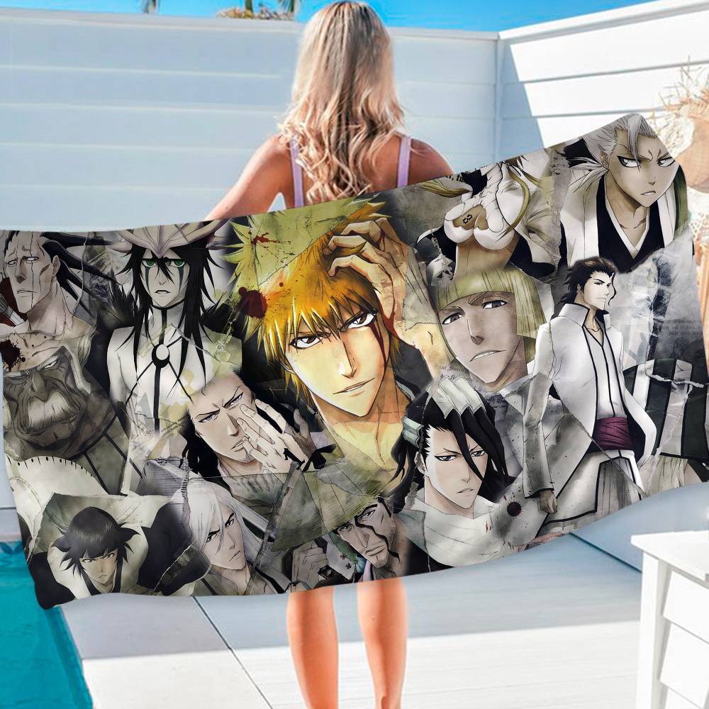 Bleach Anime Anime Beach Swimming Towel Soft Absorbent Washcloth Children's Gifts for Kids Travel Camping Gym