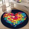 1pc Love Heart Office Round Area Rug,  Mat Suitable ForOffice, Under Office Chairs Bedroom Living Room Home Decor, Room Deco