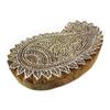 Brown Hand Carved Paisley Stamp Printing Block Wooden Textile Stamp Block