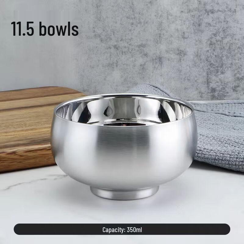 ZISIZ Double-Layer 316L Stainless Steel Children s Bowl (2-Piece Set)