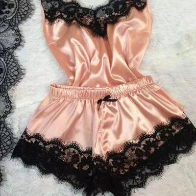Avrupa ve Amerika'da Çok Satan Şeffaf Dantelli İç Giyim Camisole Pijama Takımı