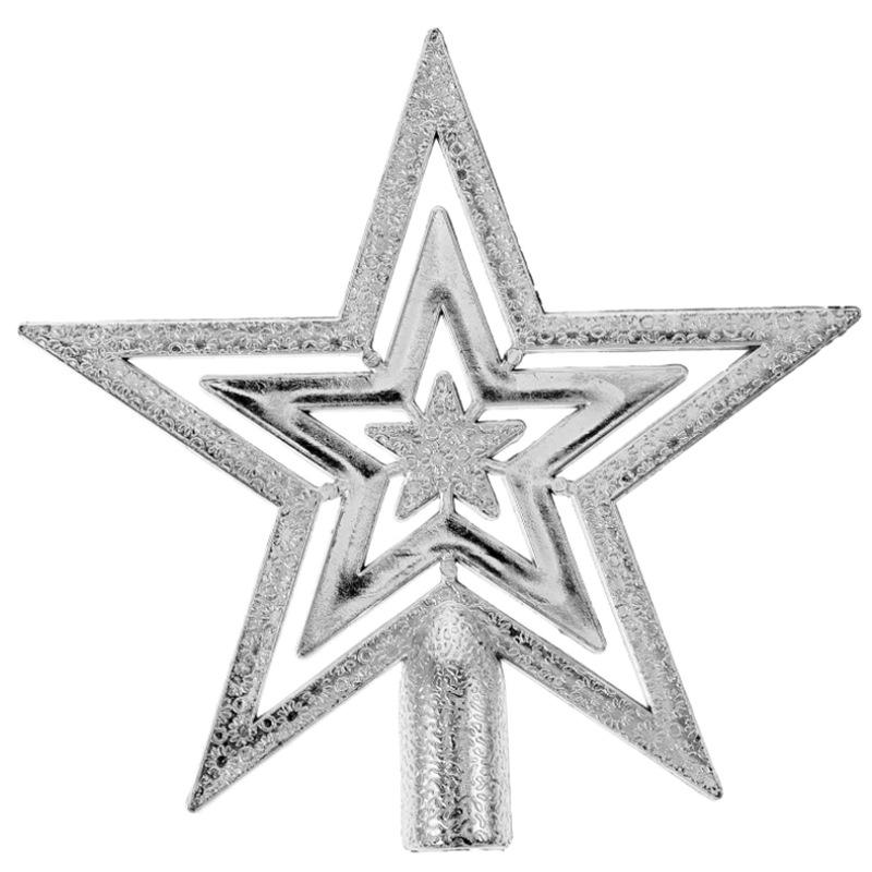 

Cross-Border Christmas Tree Decor: Shiny Plastic Star Pendant for Tree Top