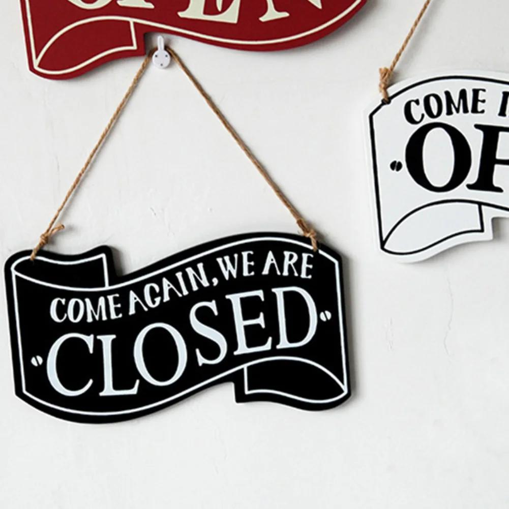 Double-sided Open/Closed License Plate Store Wall Decor Restrooms Tin Sign Vintage Road Guide Metal Sign Painting Plaques Poster
