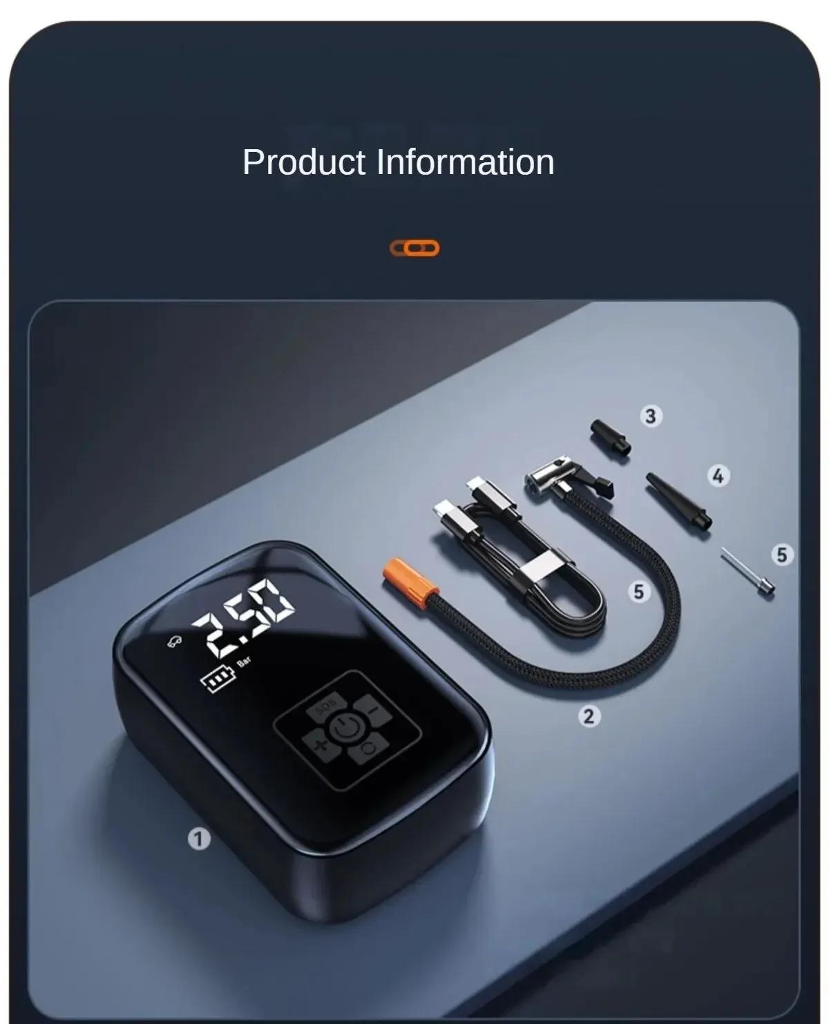 

Wireless Electric Air Pump Car Air Compressor Tire Inflator Pump for Motorcycle Bicycle Boat AUTO Tyre Balls Battery Powered