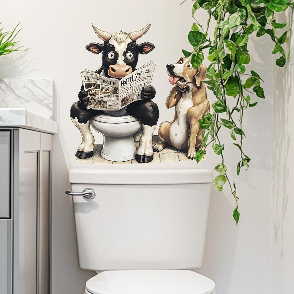 Creative Realistic Cute Cat Vision 3D Toilet Sticker Fun Animal Bathroom Toilet Lid Decor Self-adhesive PVC Waterproof Painting