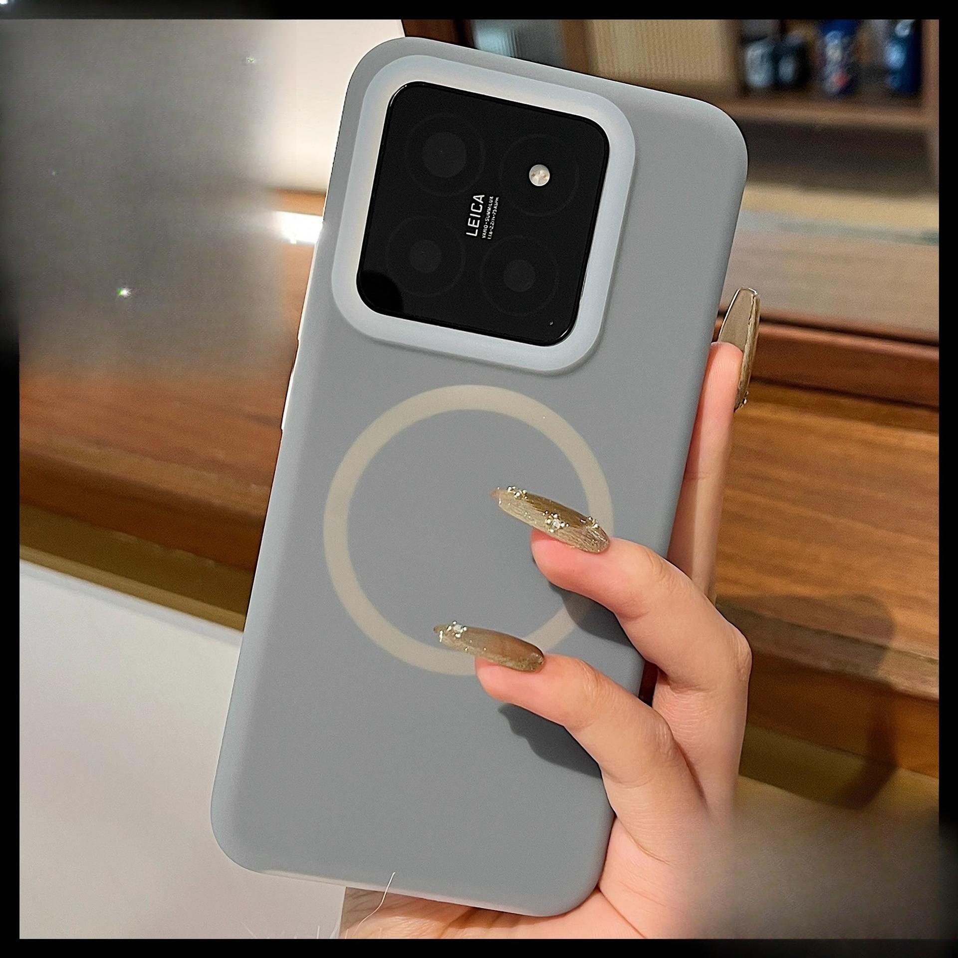 

Подходит для Xiaomi 15Ultra Желейный Магнитный Чехол для Телефона, Жидкий Силикон Redmi K80pro Противоударный M14 Защитный Чехол Redmi K70pro серый