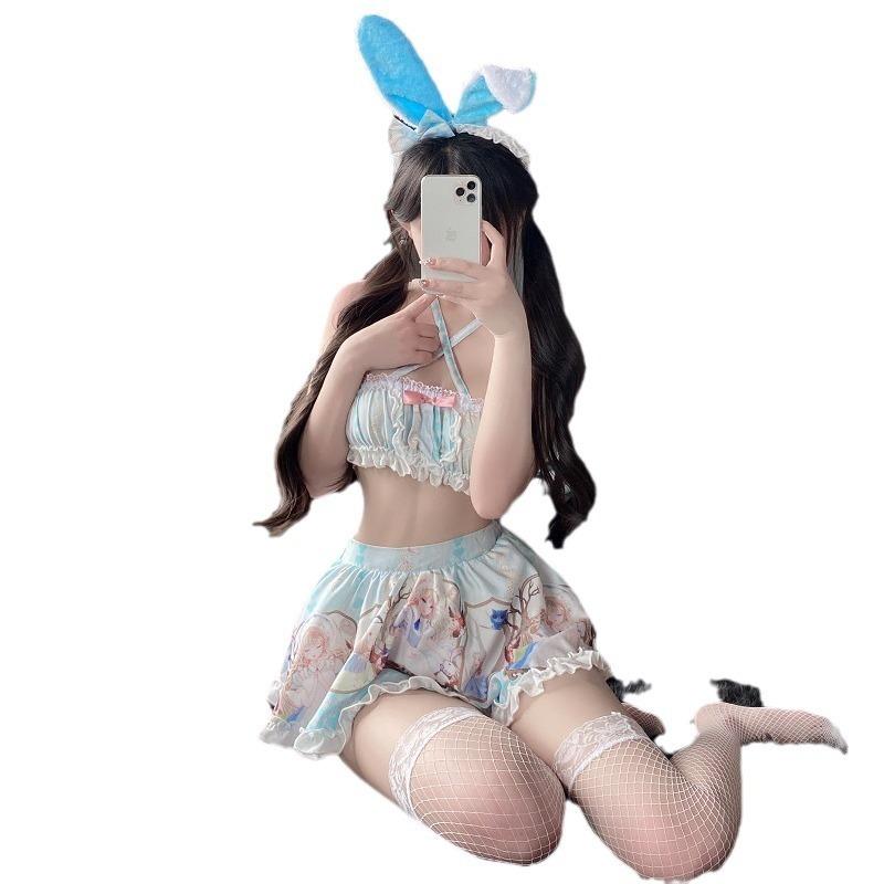 Sexy lingerie sexy plush cute pussy maid COM uniform bed flirting pure desire crotch free