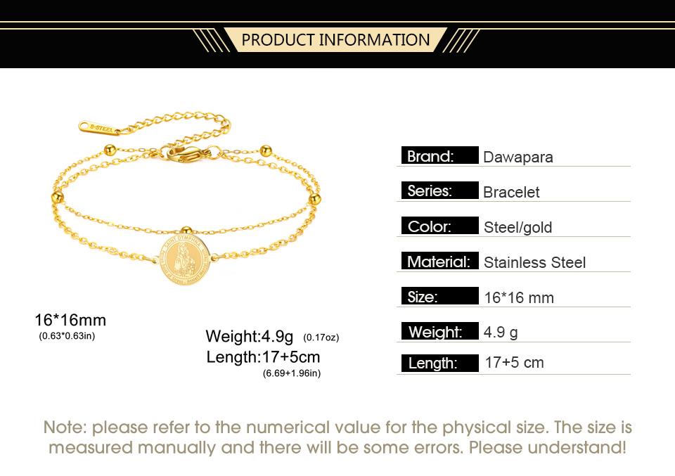 Dawapara Saint Dymphna Bracelet Religious Patron Amulet Mental Health Catholic Gift Stainless Steel Jewelry