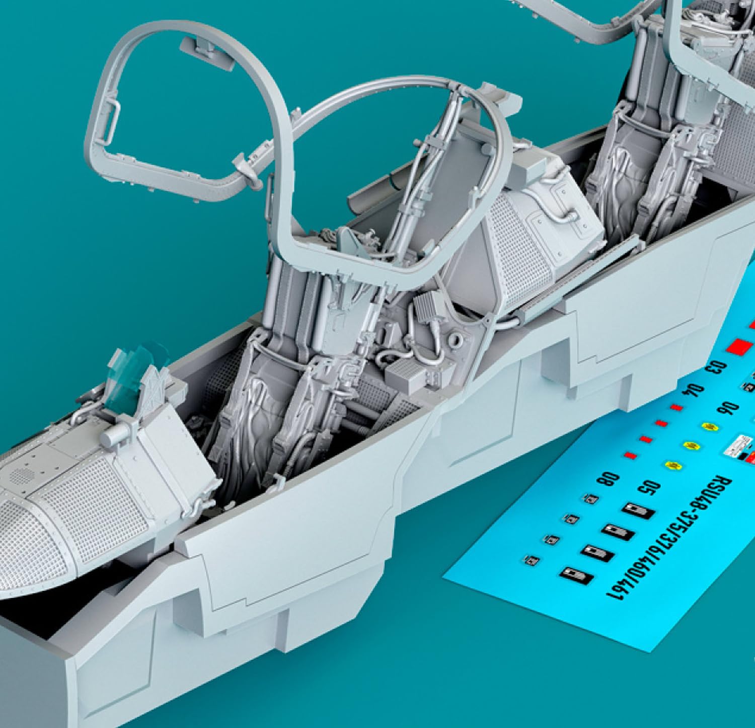 

Reskit Mirage 2000D Cockpit with 3D Interior Decals Plastic Model Kit Parts 1/48 (for Kinetic) RSKU48-0376 (Airplane)